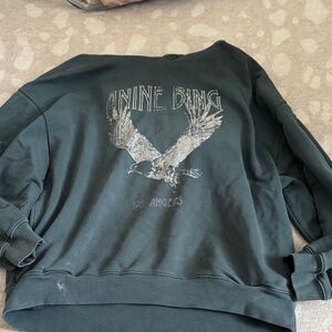 Anine Bing Dark Green Eagle Sweatshirt